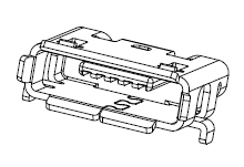 Molex Right Angle, SMT, Socket Type Micro AB 2.0 USB Connector