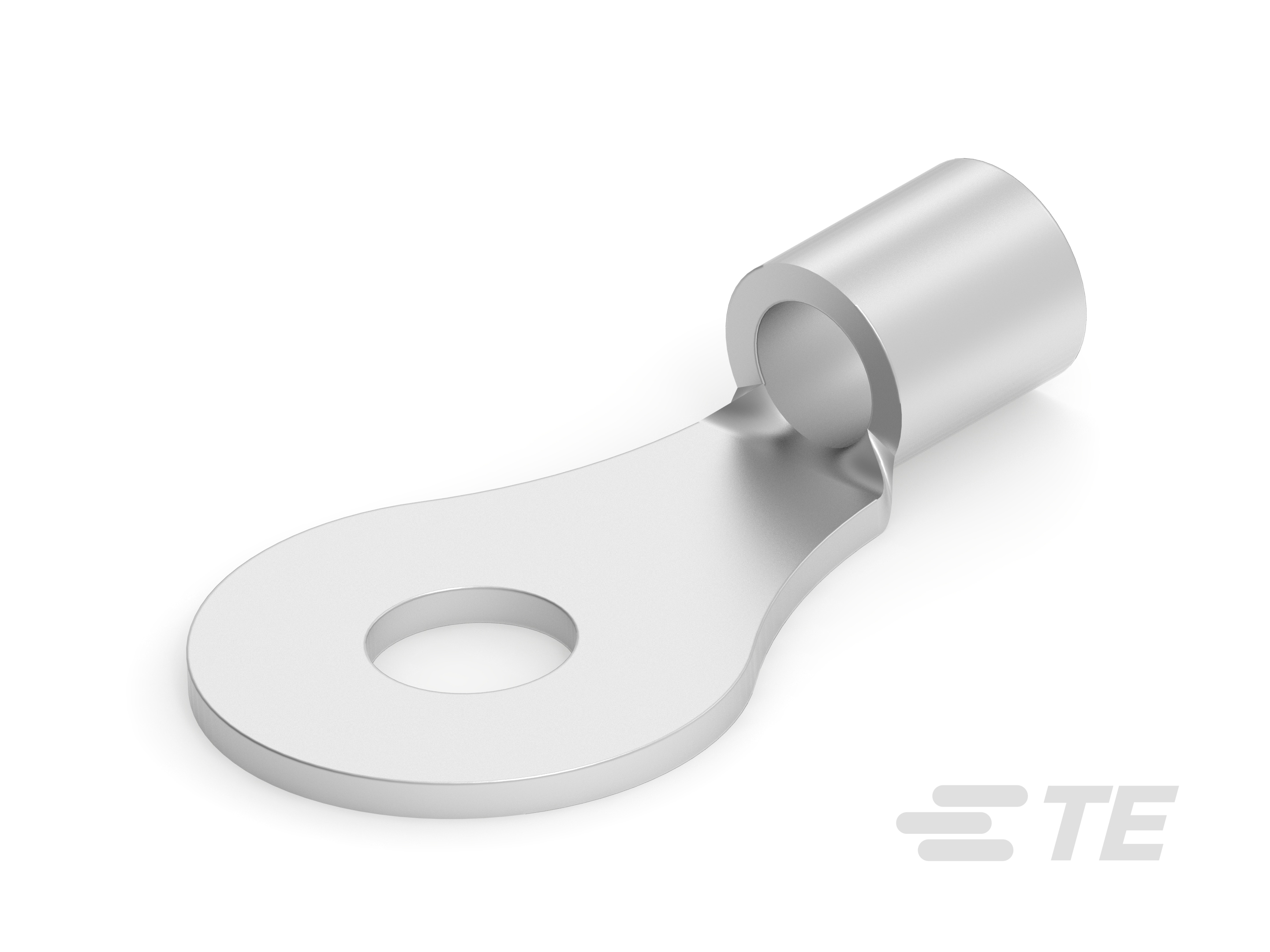 TE Connectivity, SOLISTRAND Uninsulated Ring Terminal, #10 Stud Size, Silver