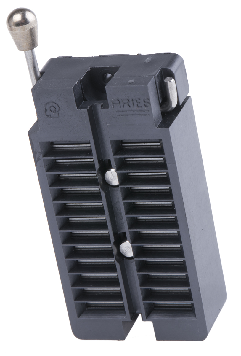 Aries Electronics 2.54mm Pitch 24 Way Through Hole DIP Test IC Socket