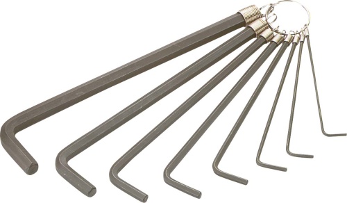SAM 8 piece L Shape Metric Hex Key Set, 2.5 mm, 2 mm, 3 mm, 4 mm, 5 mm, 6 mm, 8 mm, 10 mm