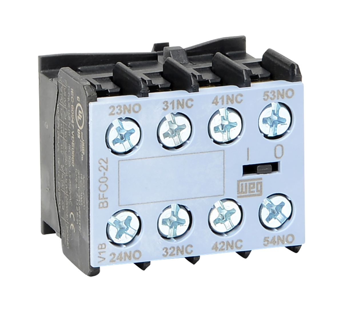WEG Auxiliary Contact Block, 4 Contact, 2 NC/2 NO, BFC0, Front, 10 A, 690V ac, BFC0-22