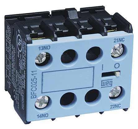 WEG Auxiliary Contact Block, 4 Contact, 2 NC/2 NO, BFC025, Front, 10 A, 690V ac, BFC025-22
