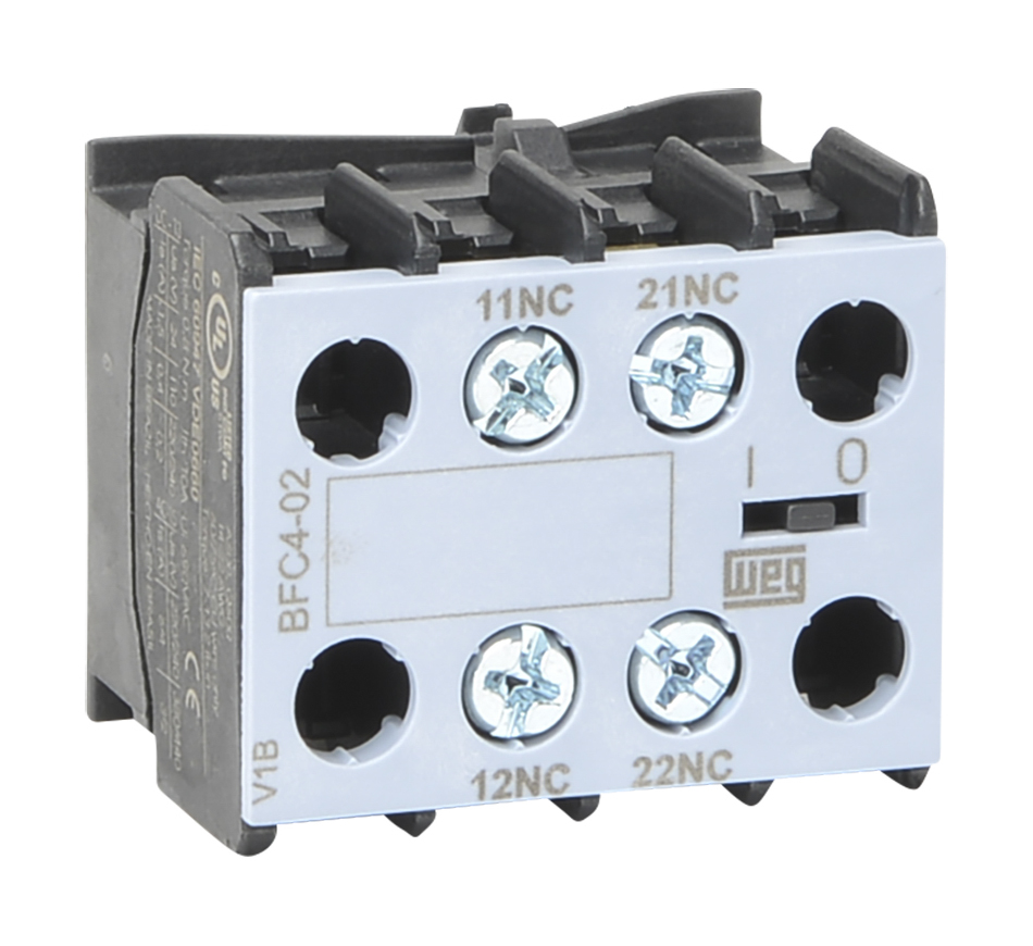 WEG Auxiliary Contact Block, 2 Contact, 2 NC, BFC4, Front, 10 A, 690V ac, BFC4-02