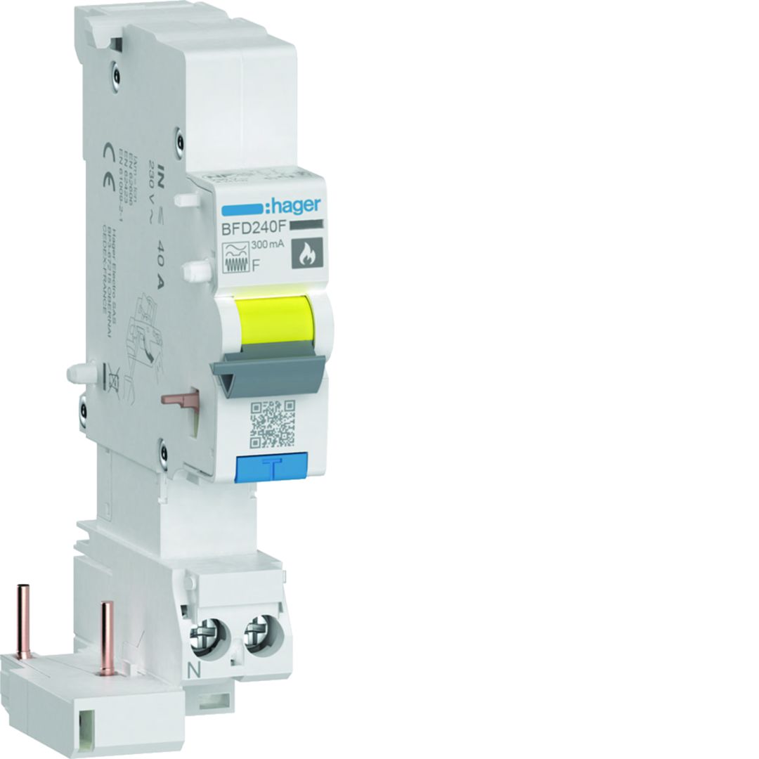 Hager BFD Series Industrial Surge Protector, 40A, 1-Pole, 300 mA, Type F