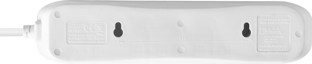 bfg3n-mp BG Electrical 3 m 4 Socket Shuttered Socket Extension Lead Extension Lead, 240V, IP20