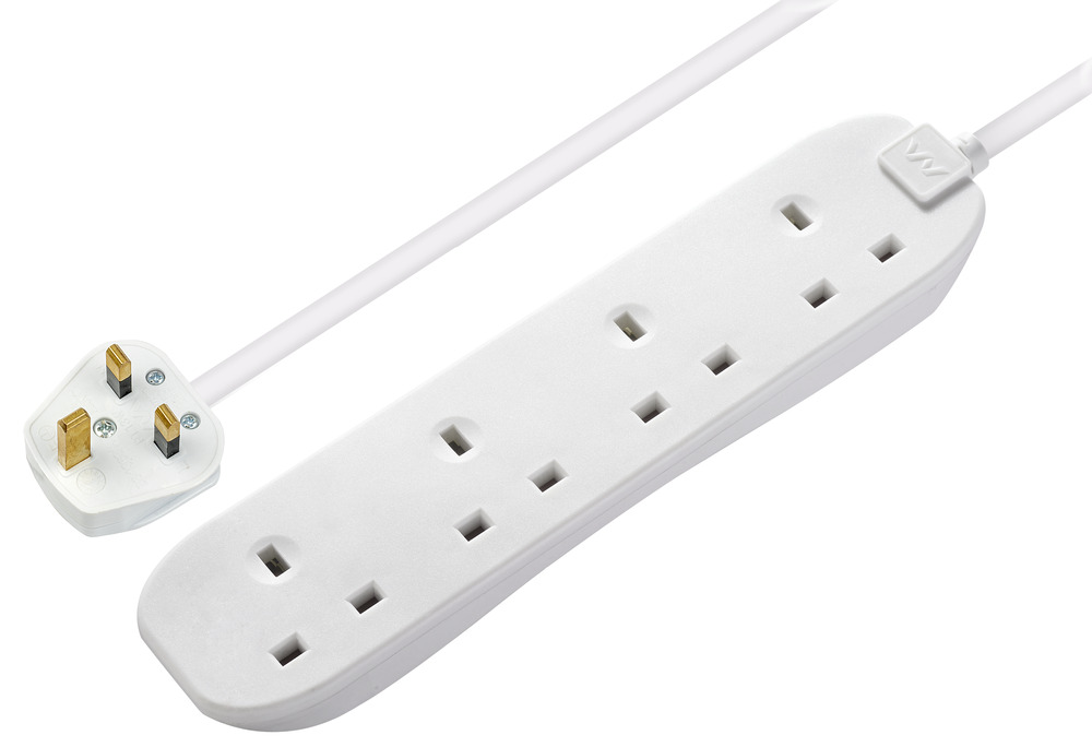 BG Electrical 5 m 4 Socket Shuttered Socket Extension Lead Extension Lead, 240V, IP20