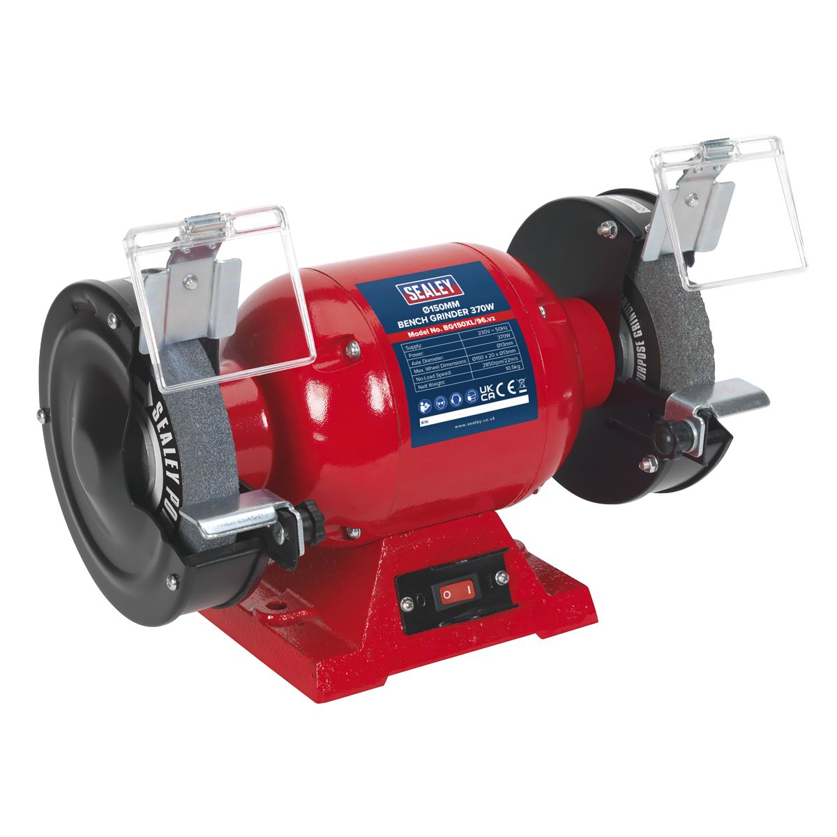 Jack Sealey BG150XL Bench Grinder 150 mm, 230V 32 mm Wheel Bore