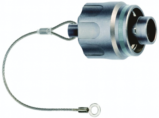 LEMO 2M MIL STD-810-E Female Dust Cap, Shell Size 2 IP68 Rated, with Nickel Finish, Aluminium