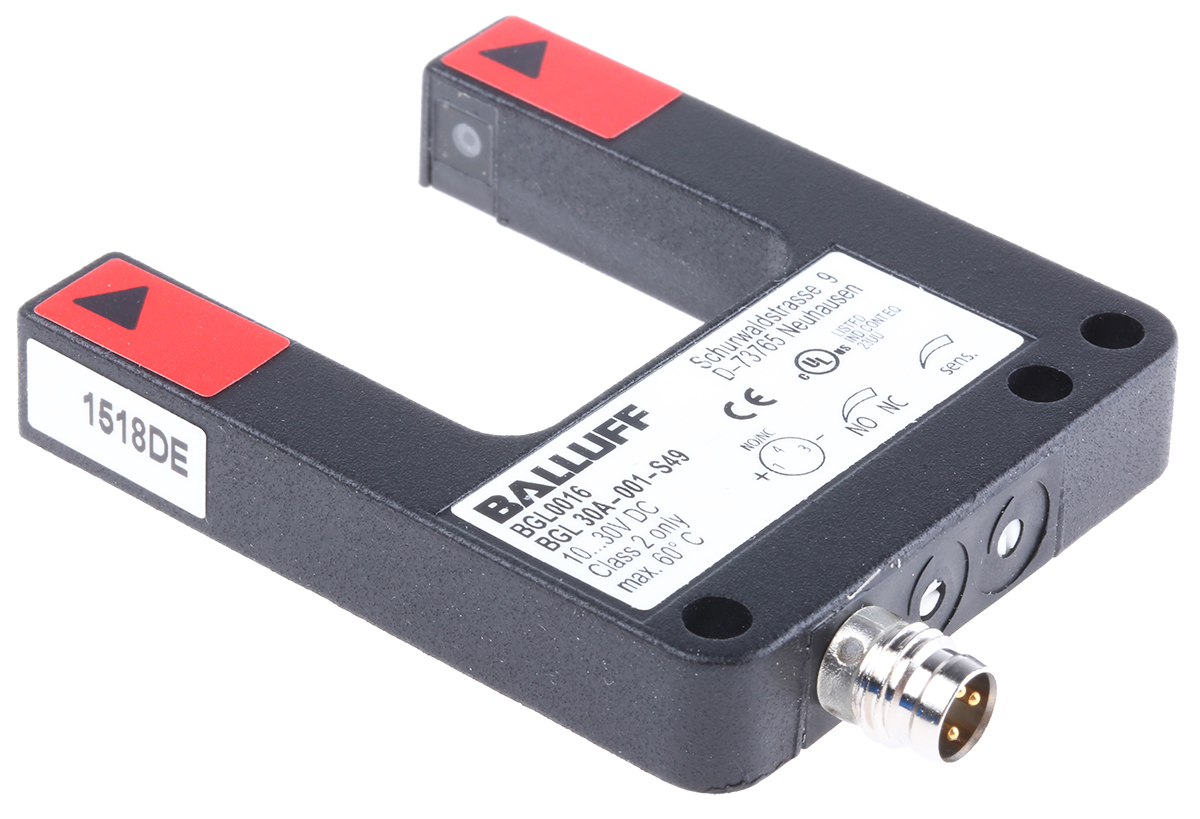 BALLUFF Through Beam Photoelectric Sensor, Fork Sensor
