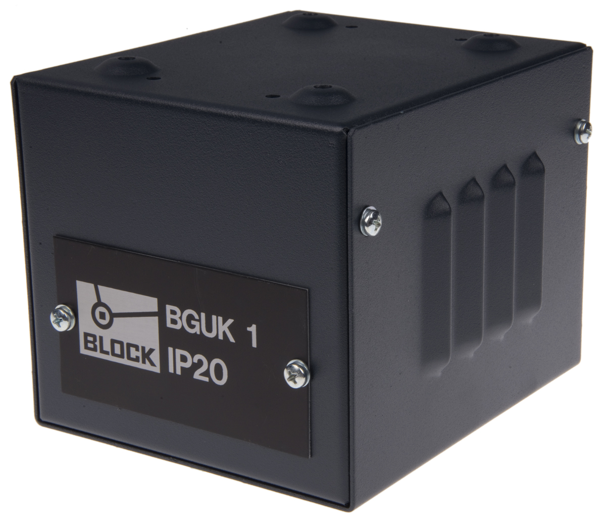 Block Black RAL 5008 Sheet Steel Power Supply Case, IP20 170 mm, 130 mm, 140 mm