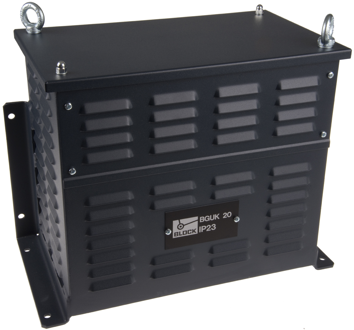 Block Black RAL 5008 Sheet Steel Power Supply Case, IP23 365 mm, 230 mm, 420 mm