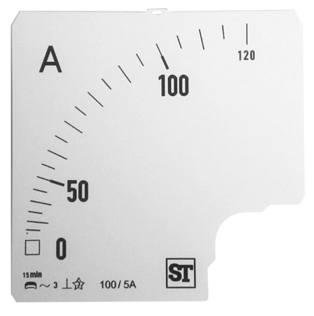 Sifam Tinsley Meter Scale For Use With  96 x 96 Analogue Panel Ammeter