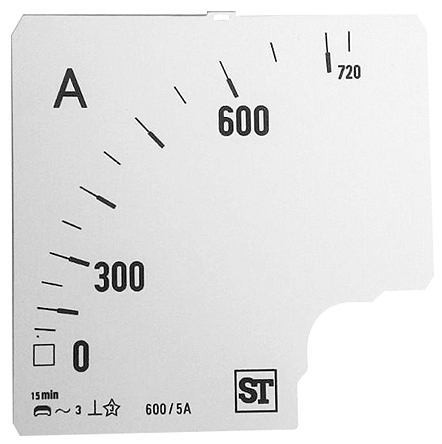 Sifam Tinsley Meter Scale For Use With  96 x 96 Analogue Panel Ammeter