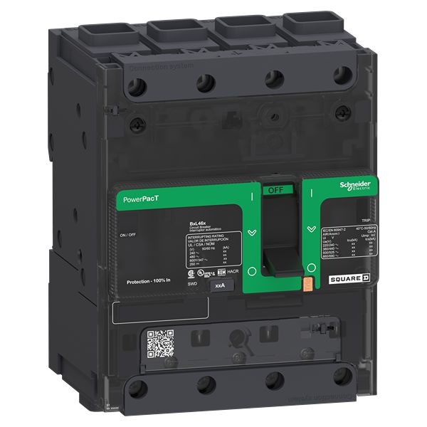 Schneider Electric, PowerPact, PowerPact Molded Case Circuit Breaker 4-Pole 90A, Breaking Capacity 25 kA, Clip-on