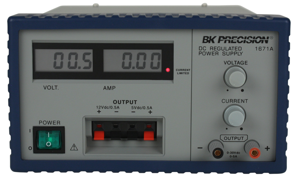 BK Precision Digital Bench Power Supply, 3-Output 0 V ac to  30V ac, 158 W, 5 A Max