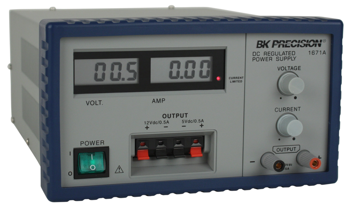 bk1671a BK Precision Digital Bench Power Supply, 3-Output 0 V ac to  30V ac, 158 W, 5 A Max