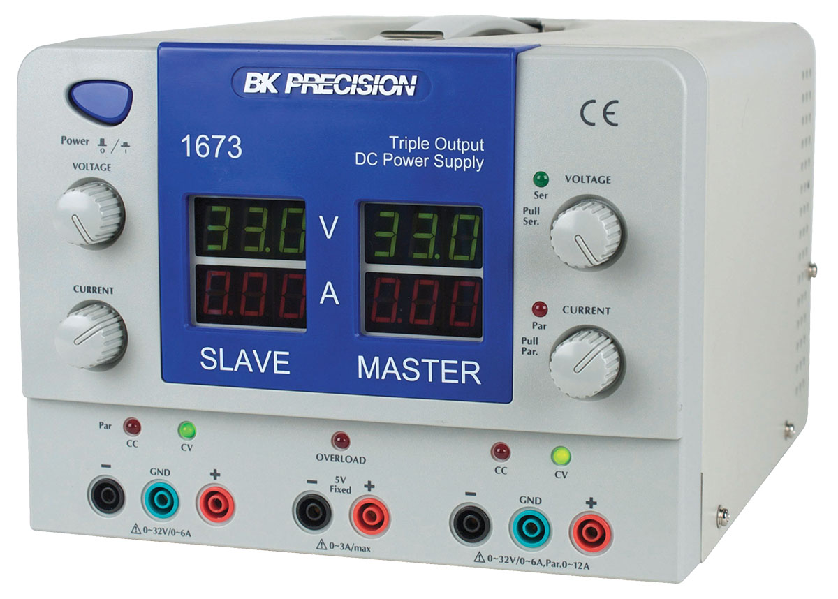bk1673 BK Precision Digital Bench Power Supply, 3-Output 32 V to  32V, 399 W, 6 A Max, UKAS