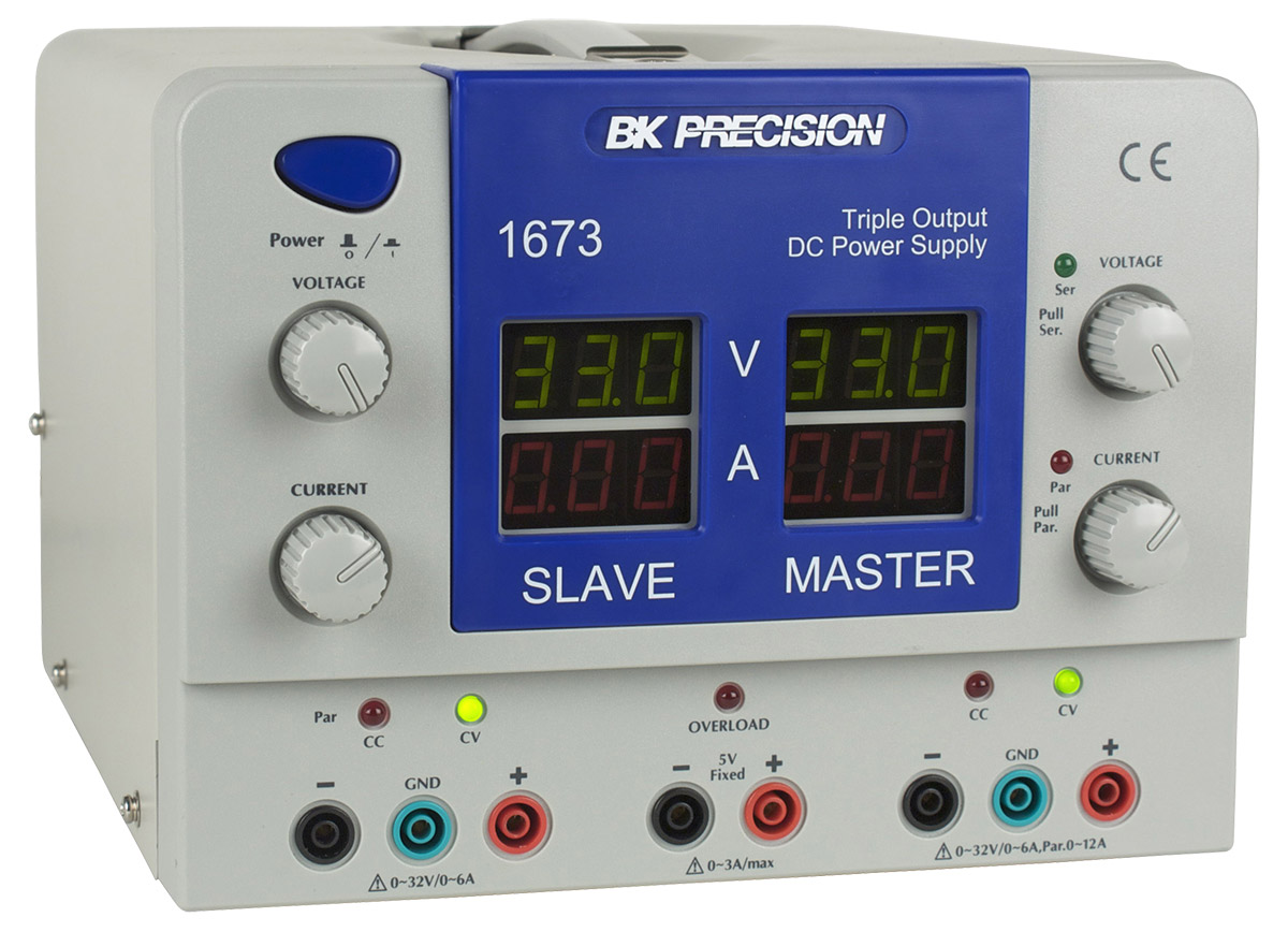bk1673 BK Precision Digital Bench Power Supply, 3-Output 32 V to  32V, 399 W, 6 A Max, UKAS