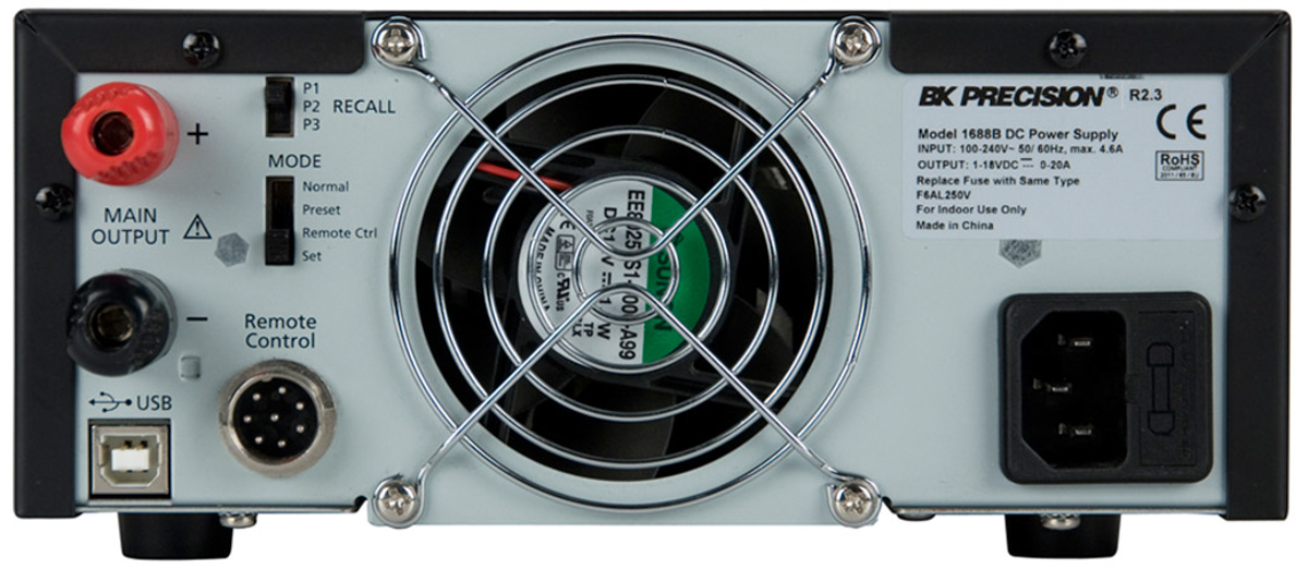 bk1688b BK Precision Digital Bench Power Supply, 1-Output 18 V to  18V, 360 W, 20 A Max, RSCAL