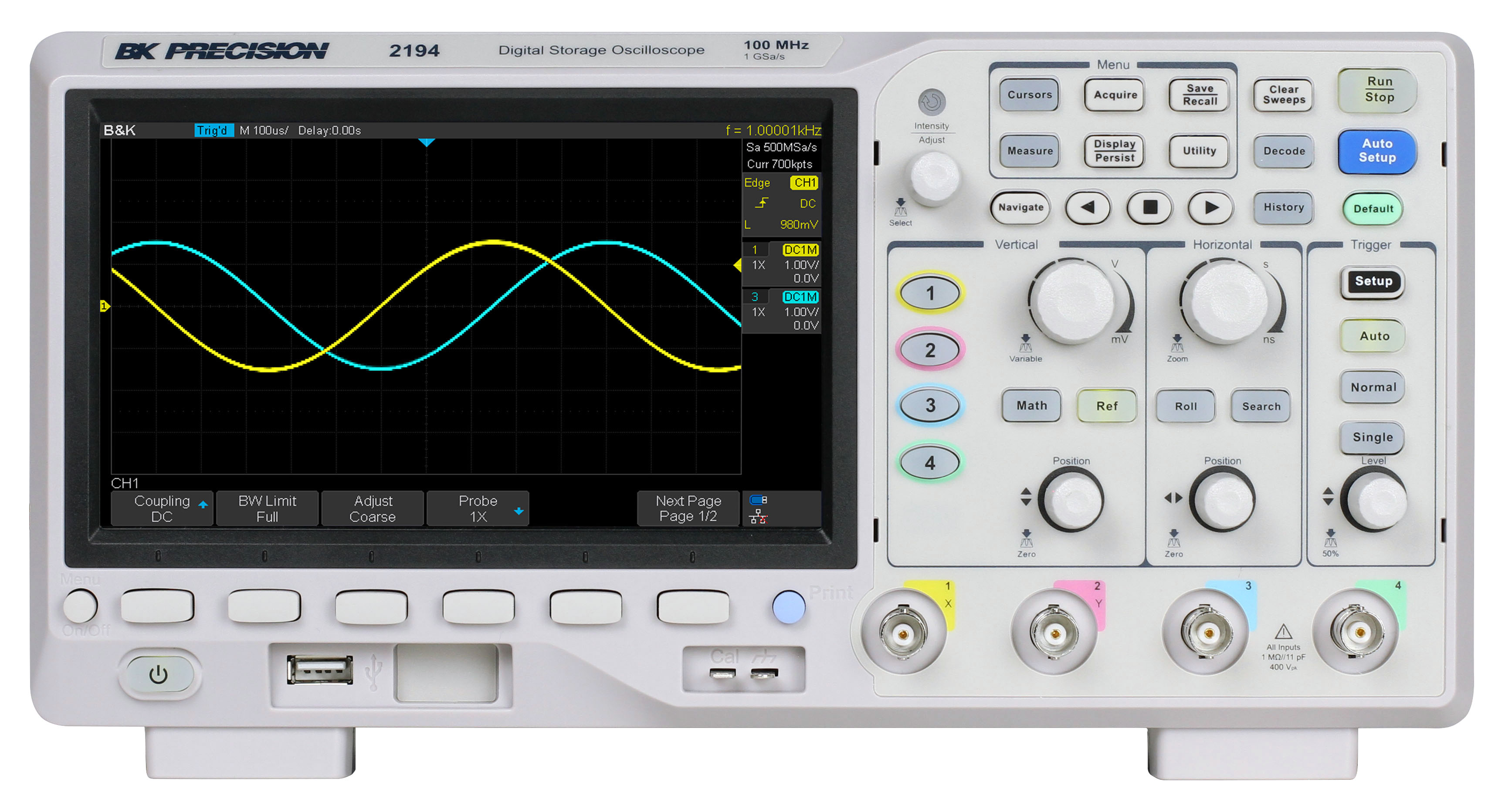 BK Precision BK Series, 100 MHz Bench Oscilloscope 4-Channel, UKAS