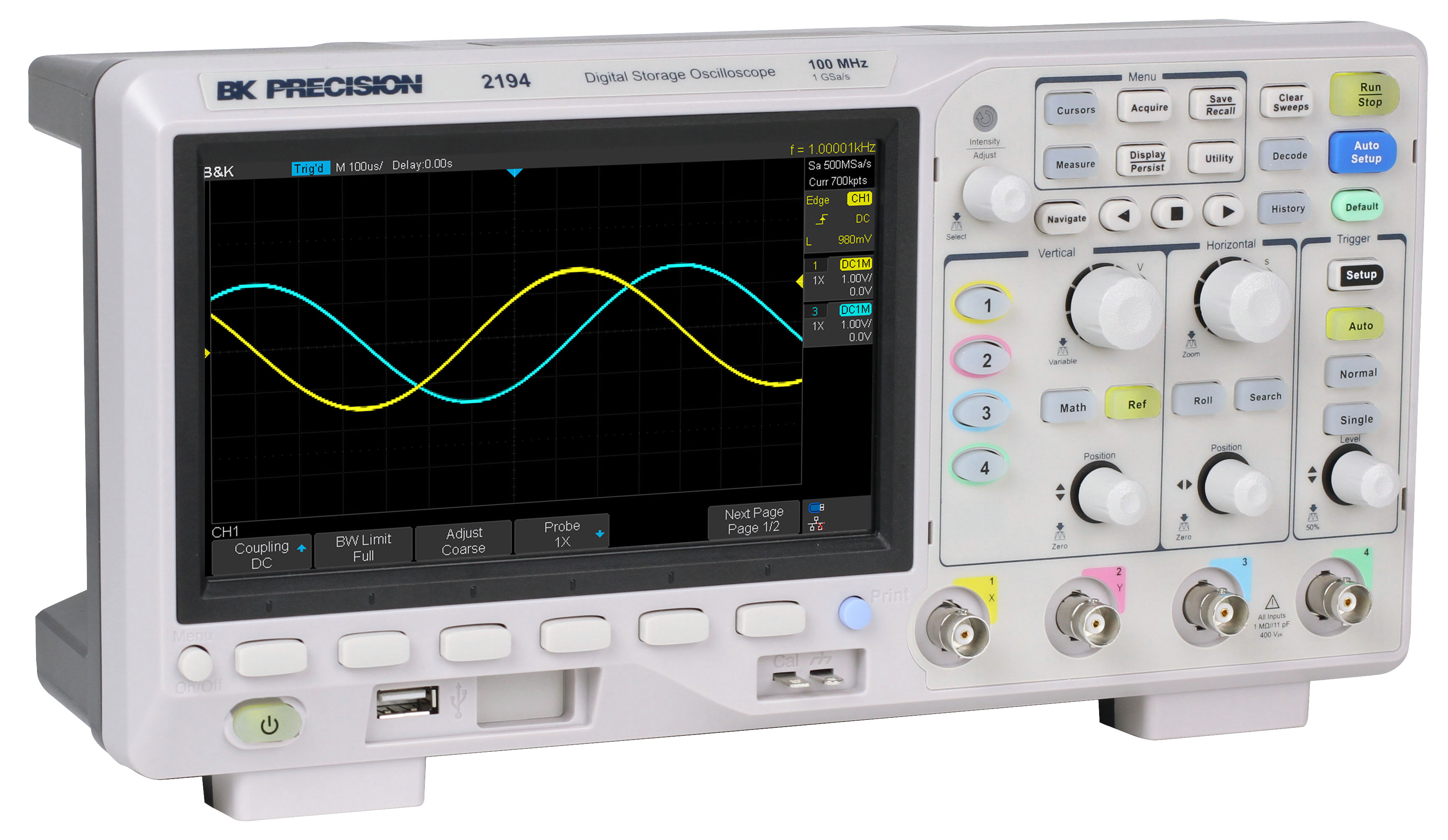bk2194 BK Precision BK Series, 100 MHz Bench Oscilloscope 4-Channel, RSCAL