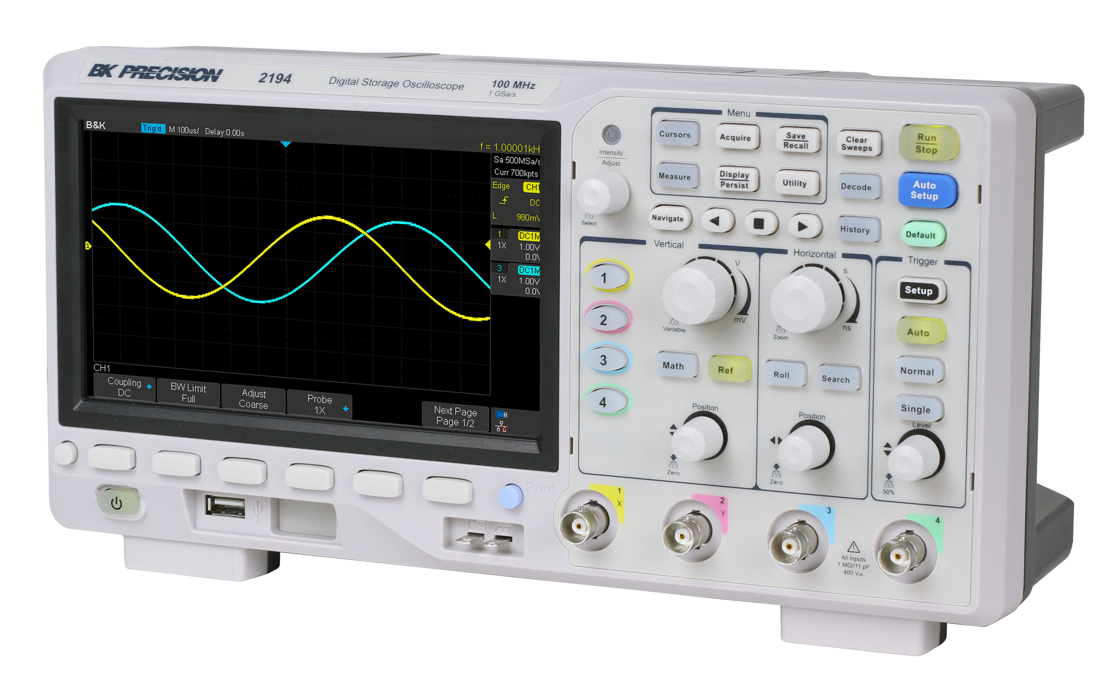 bk2194 BK Precision BK Series, 100 MHz Bench Oscilloscope 4-Channel, RSCAL