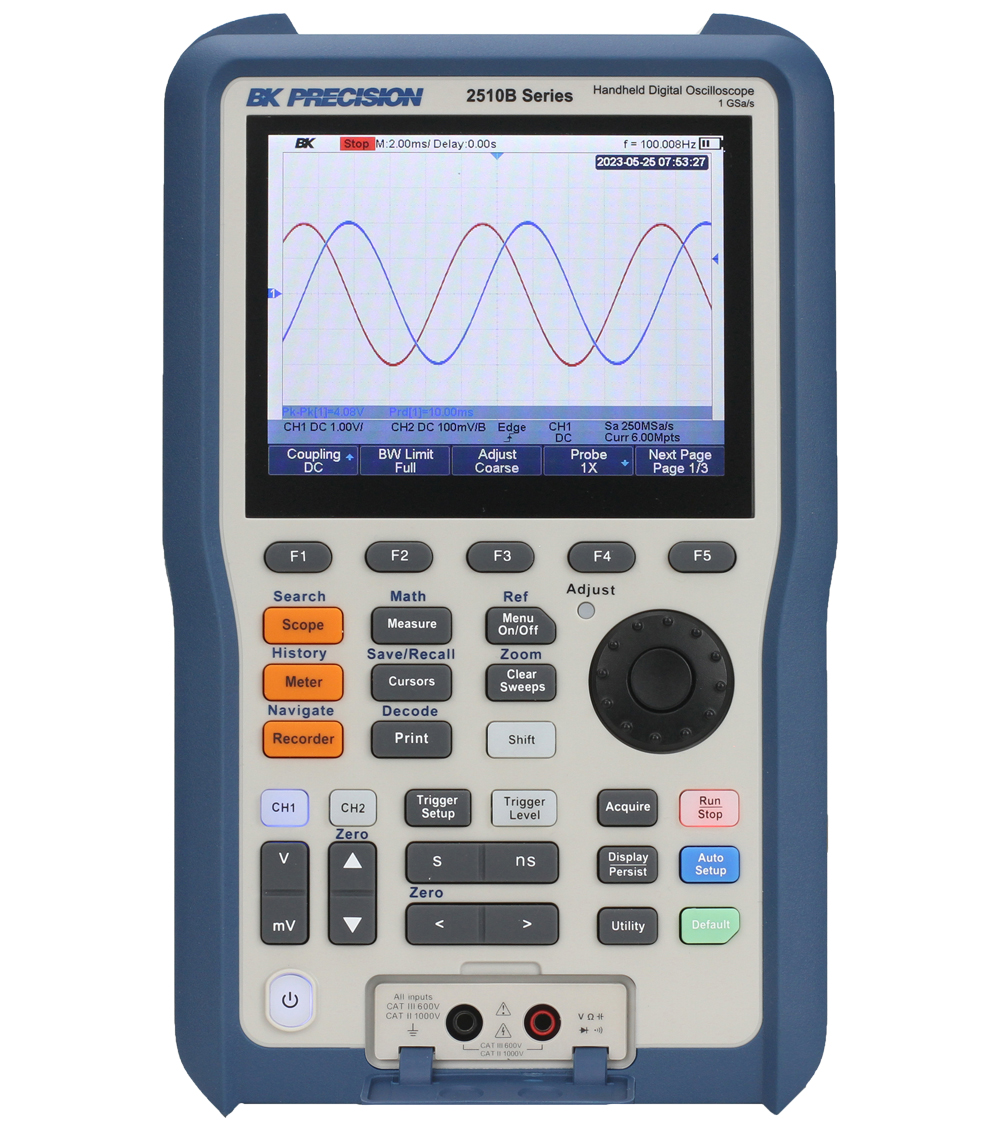 bk2515b BK Precision 2510B Series, 100 MHz Handheld Digital Oscilloscope, 2 Channels - RSCAL