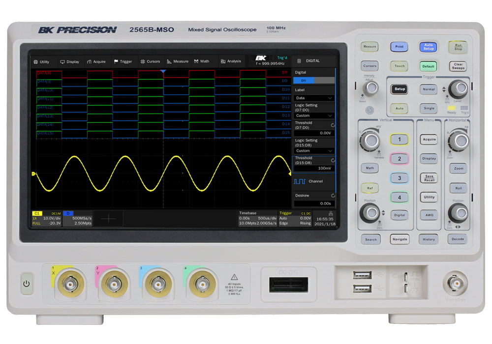BK Precision 2560B Series, 100 MHz Bench Oscilloscope 4-Channel