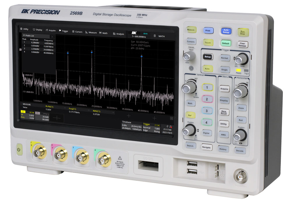 bk2565b-mso BK Precision 2560B Series, 100 MHz Bench Oscilloscope 4-Channel