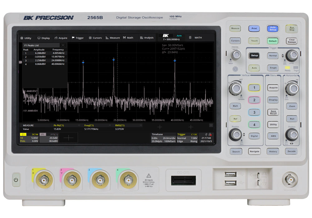 BK Precision 2560B Series, 100 MHz Bench Oscilloscope 4-Channel
