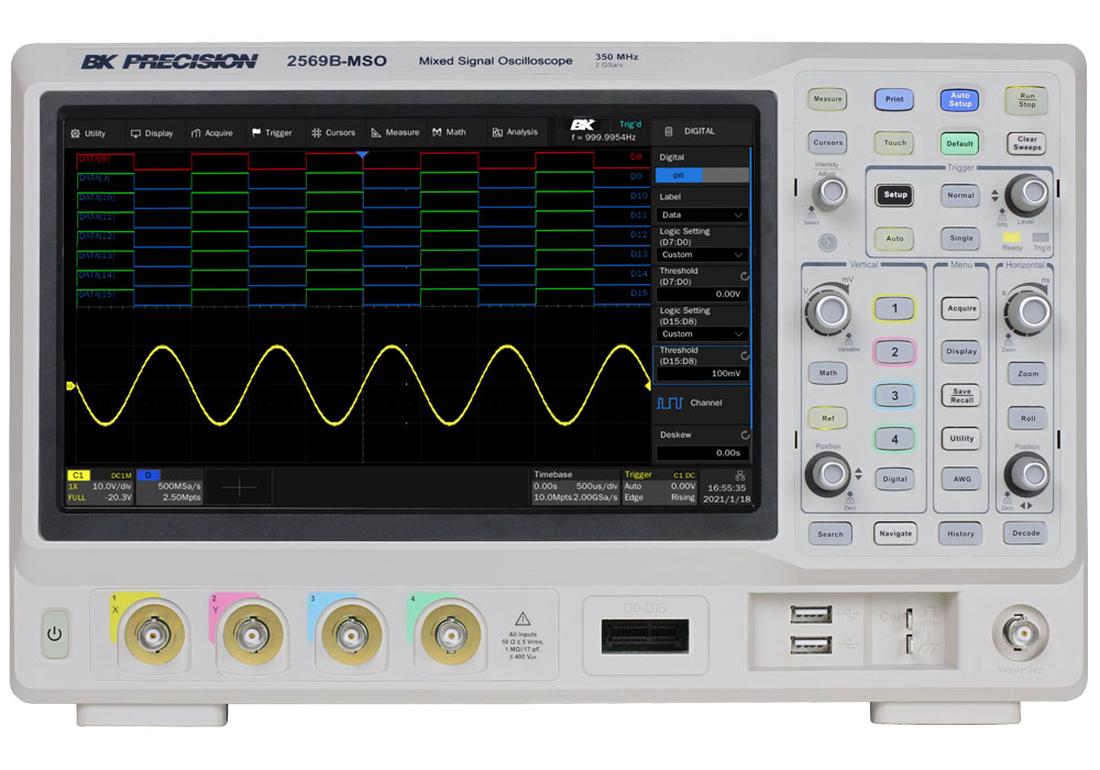 BK Precision 2560B Series, 350 MHz Bench Oscilloscope 4-Channel