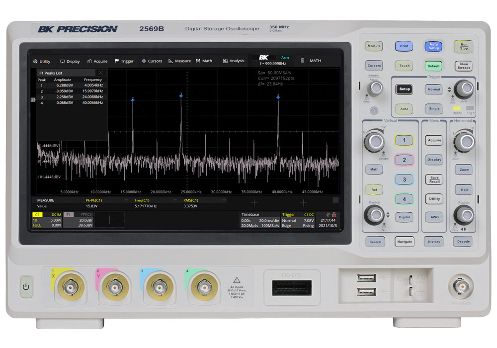 BK Precision 2560B Series, 350 MHz Bench Oscilloscope 4-Channel