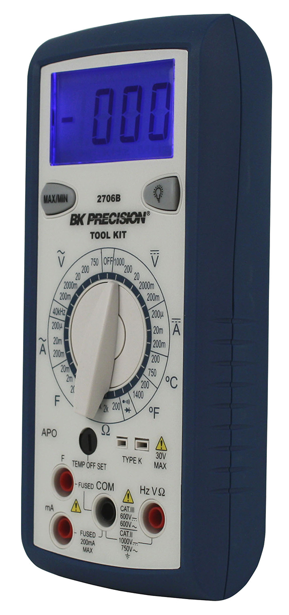 bk2706b BK Precision Handheld Digital Multimeter, 200 mA ac, 200 mA dc, 750 V ac