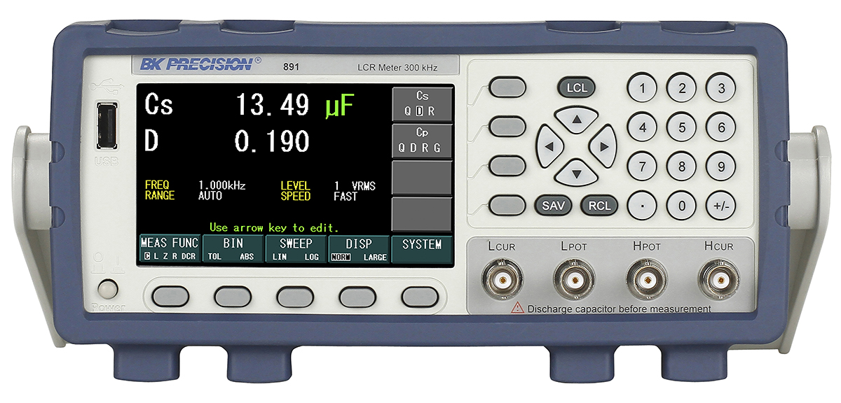 BK Precision 891 Bench LCR Meter 100 mF, 100 mΩ, 9999 h