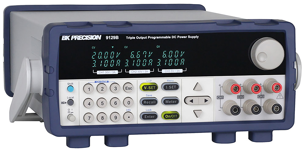 bk9129b BK Precision Digital Bench Power Supply, 3-Output 0 V ac to  30V, 195 W, 3 A Max, UKAS