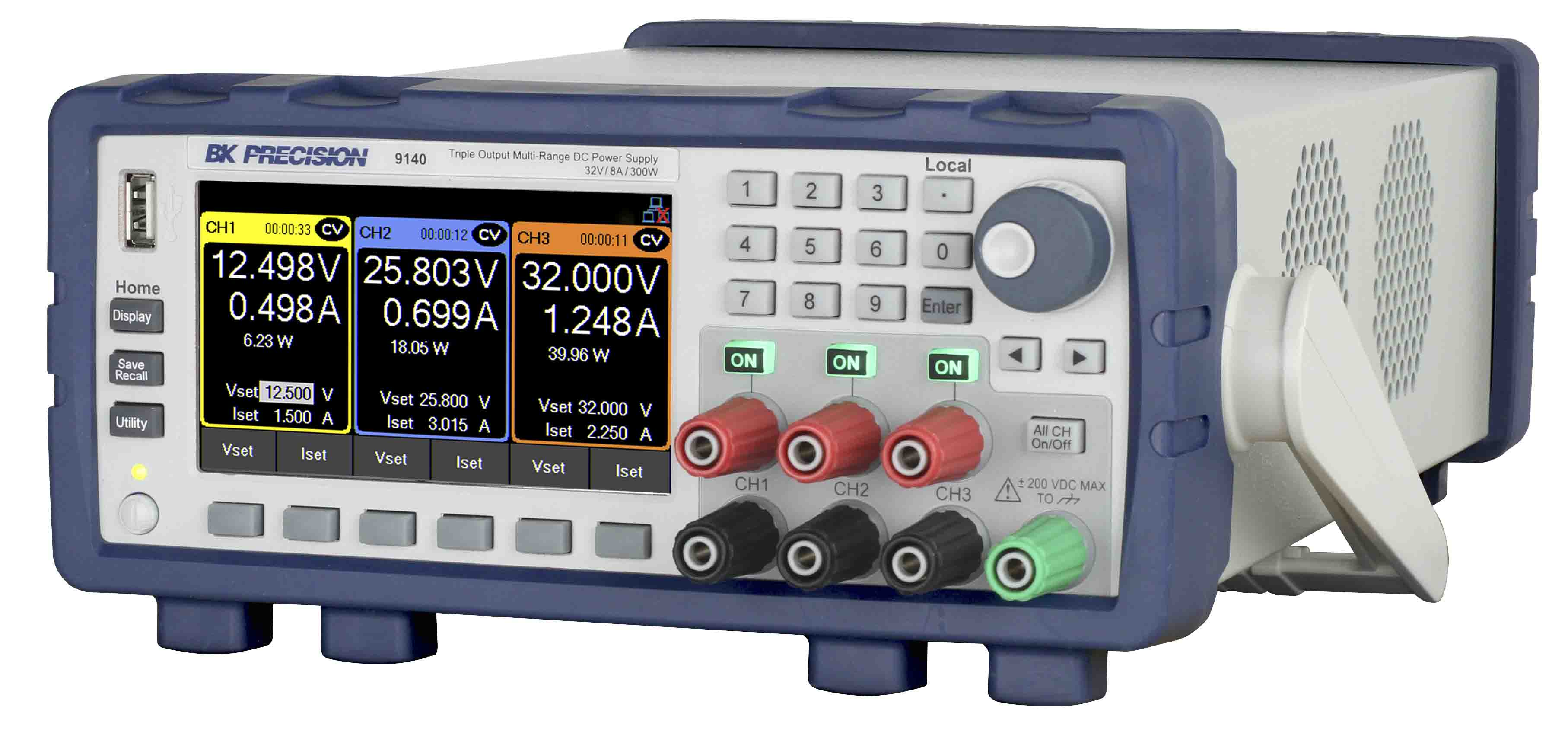 bk9140 BK Precision Bench Power Supply, 3-Output 32 V to  32V, 300 W, 8 A Max