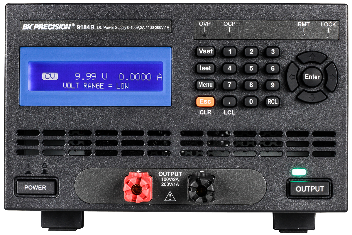 BK Precision Digital Bench Power Supply, 1-Output 200 V to  200V, 200 W, 2 A Max