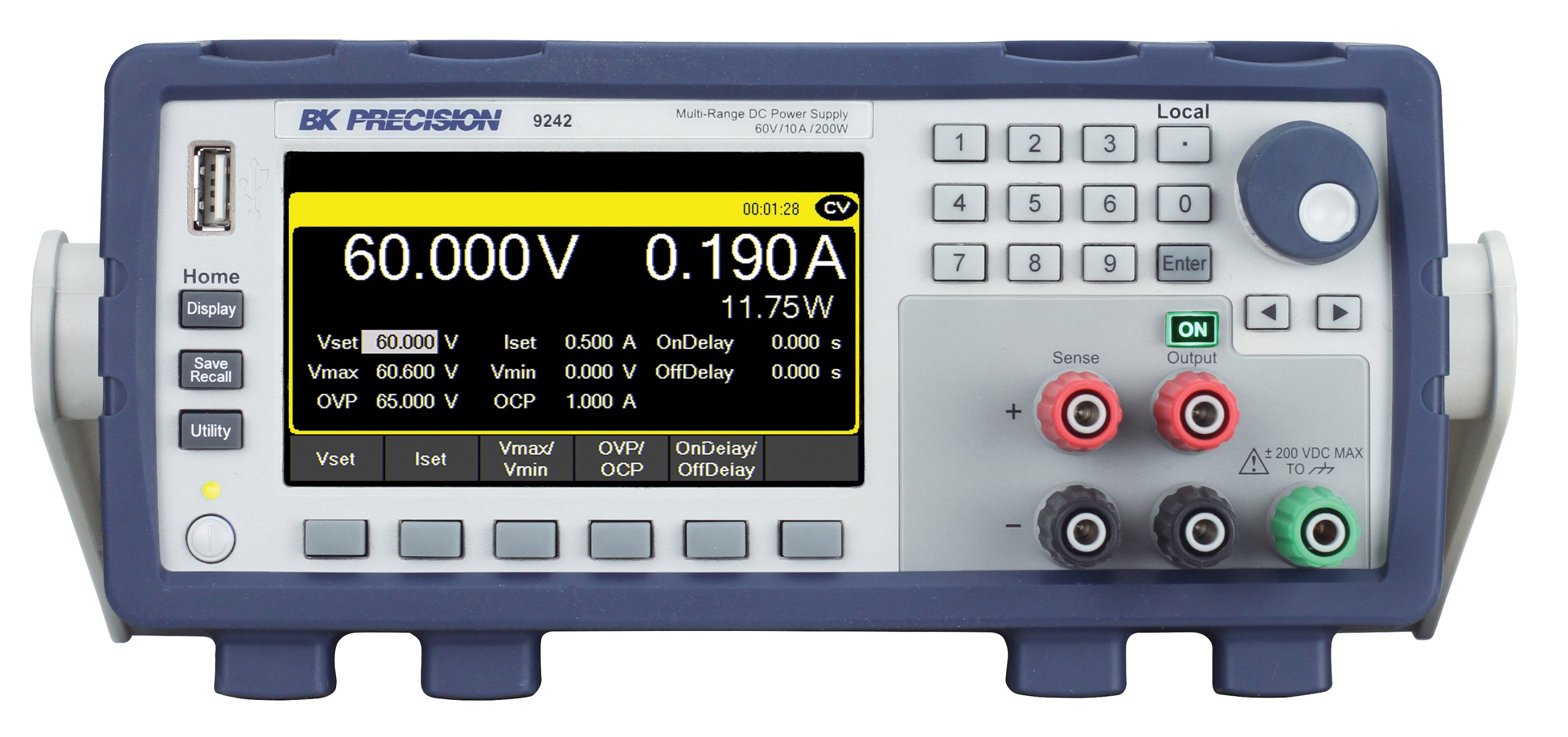 BK Precision Digital Bench Power Supply, 4-Output 0 V to  60V, 120 W, 10 A Max