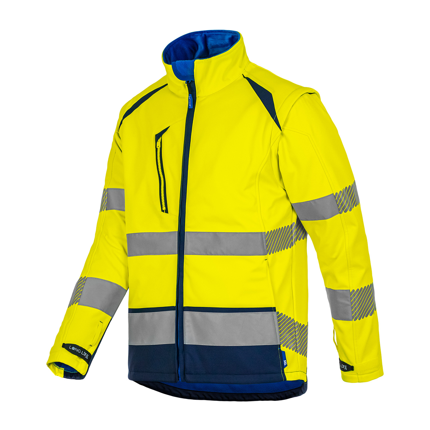 T2S BLOUSLGH01 Navy, Yellow Unisex Hi Vis Softshell, L