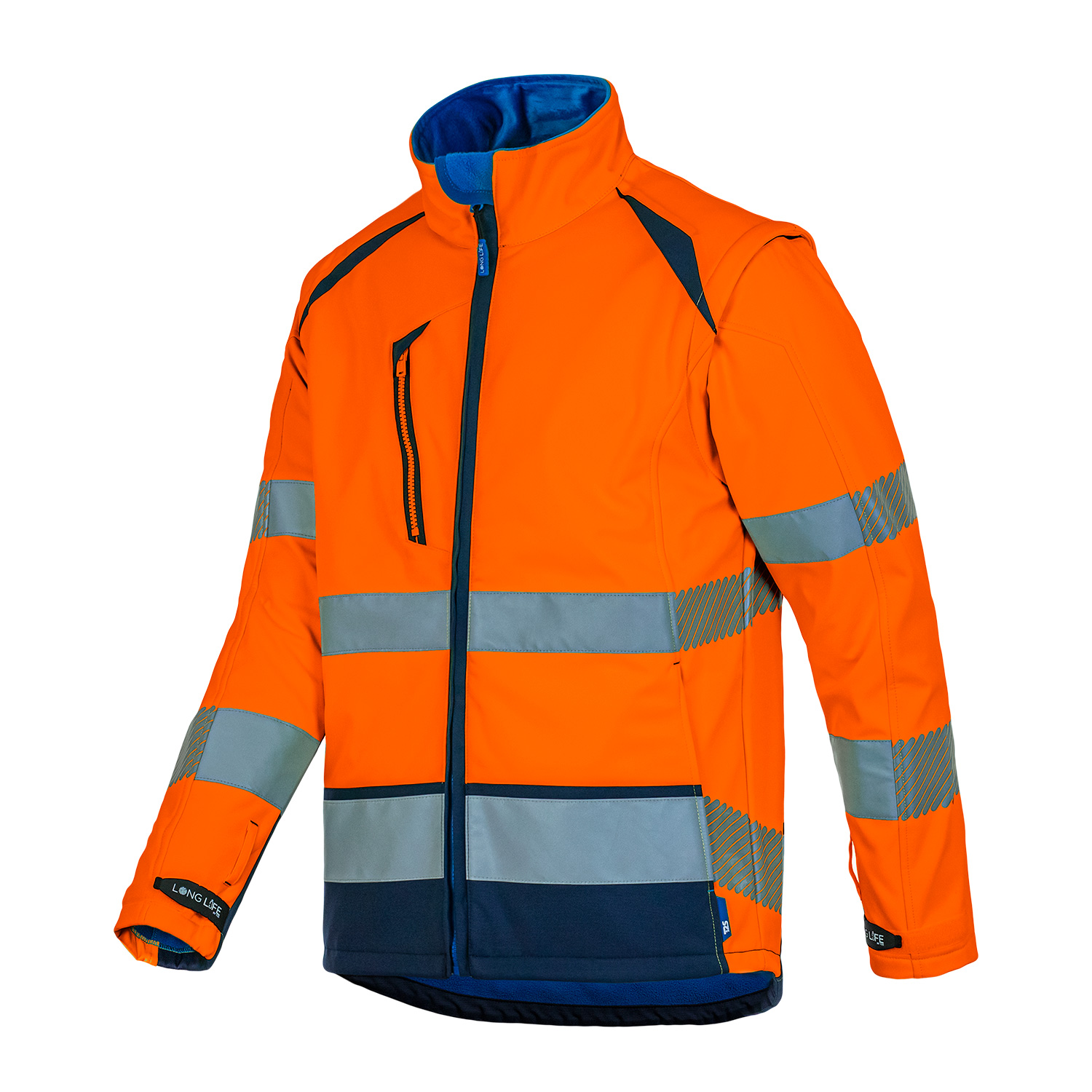 T2S BLOUSLGH01 Navy, Orange Unisex Hi Vis Softshell, M