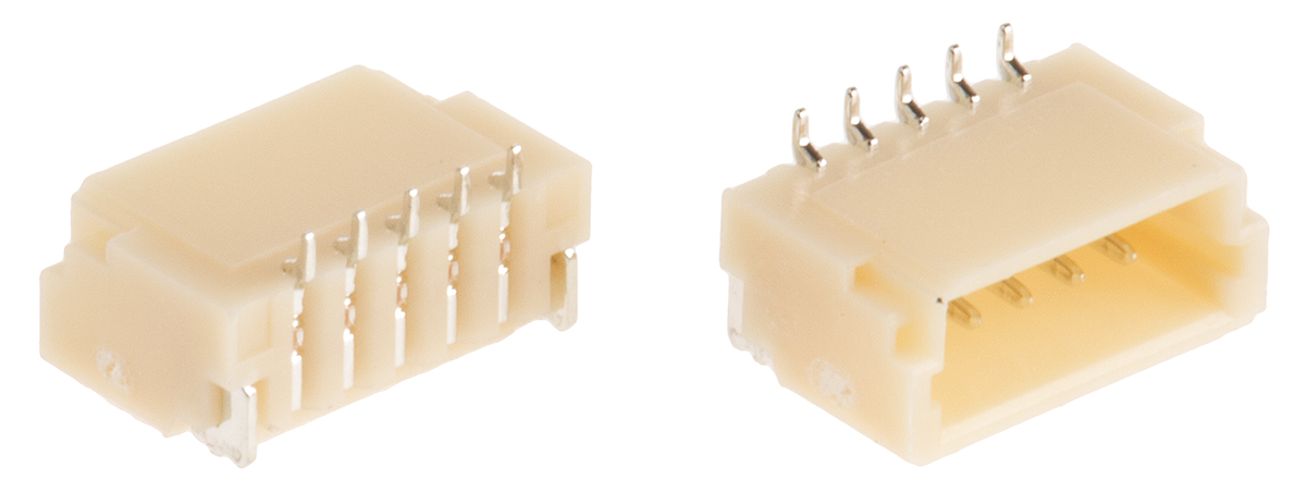 JST SH Series Straight Surface PCB Header, 5 Contact(s), 1 mm Pitch, 1 Row, Shrouded