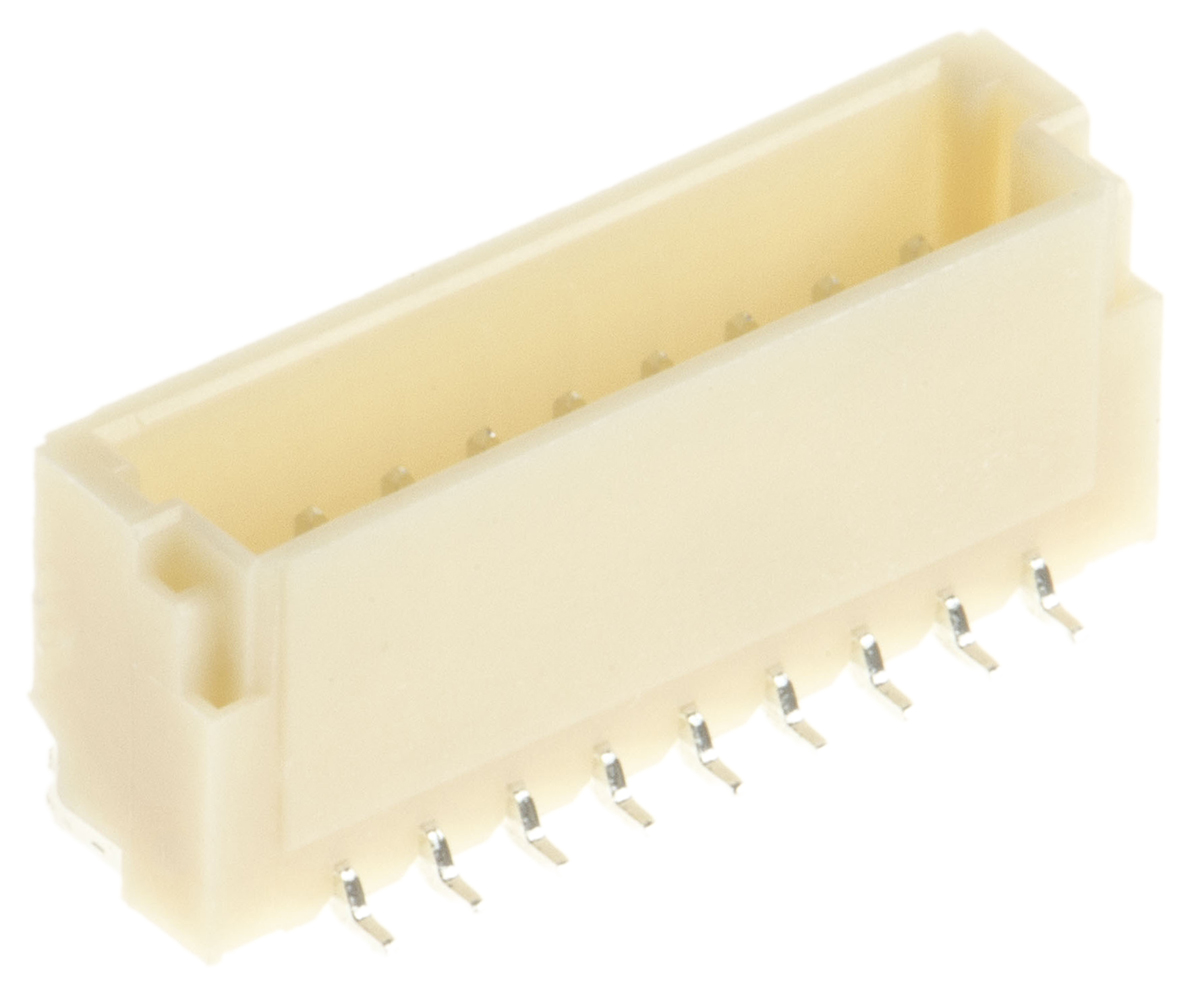 JST SH Series Straight Surface PCB Header, 9 Contact(s), 1 mm Pitch, 1 Row, Shrouded