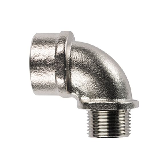 Flexicon Elbow Nickel, Cable Conduit Fitting, 20 mm Nominal Size, M20, Brass, Grey IP40  rating