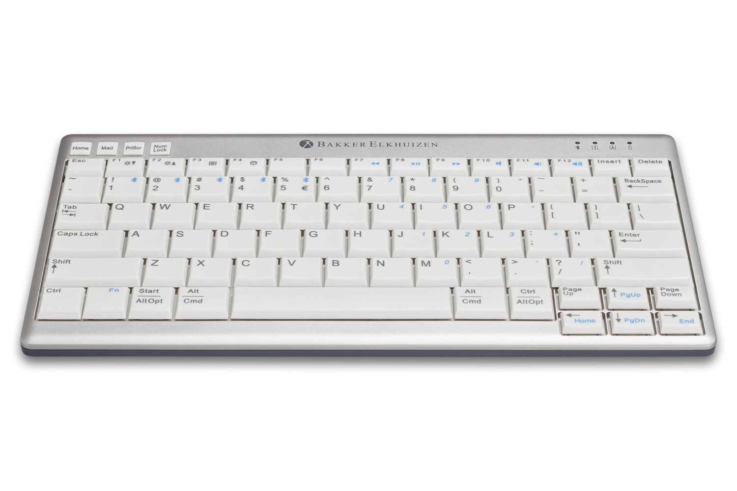 Bakker Elkhuizen BNEU950WUK Wireless Bluetooth Compact Keyboard, QWERTY (UK), White, Grey