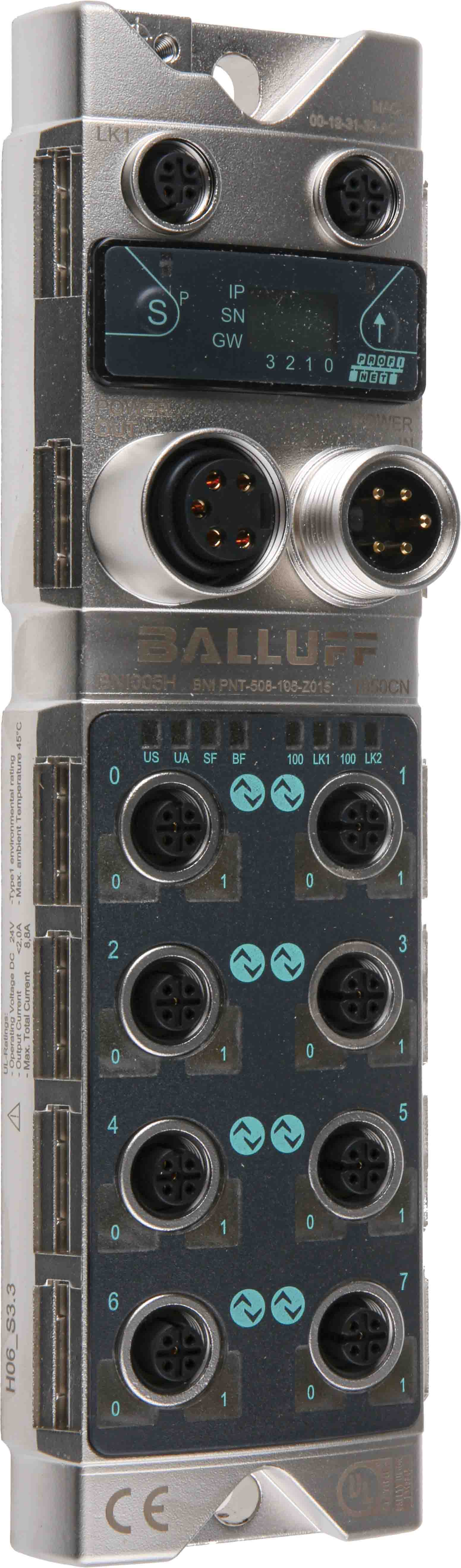 BALLUFF BNI Series Sensor Box, 8 Port, PROFINET