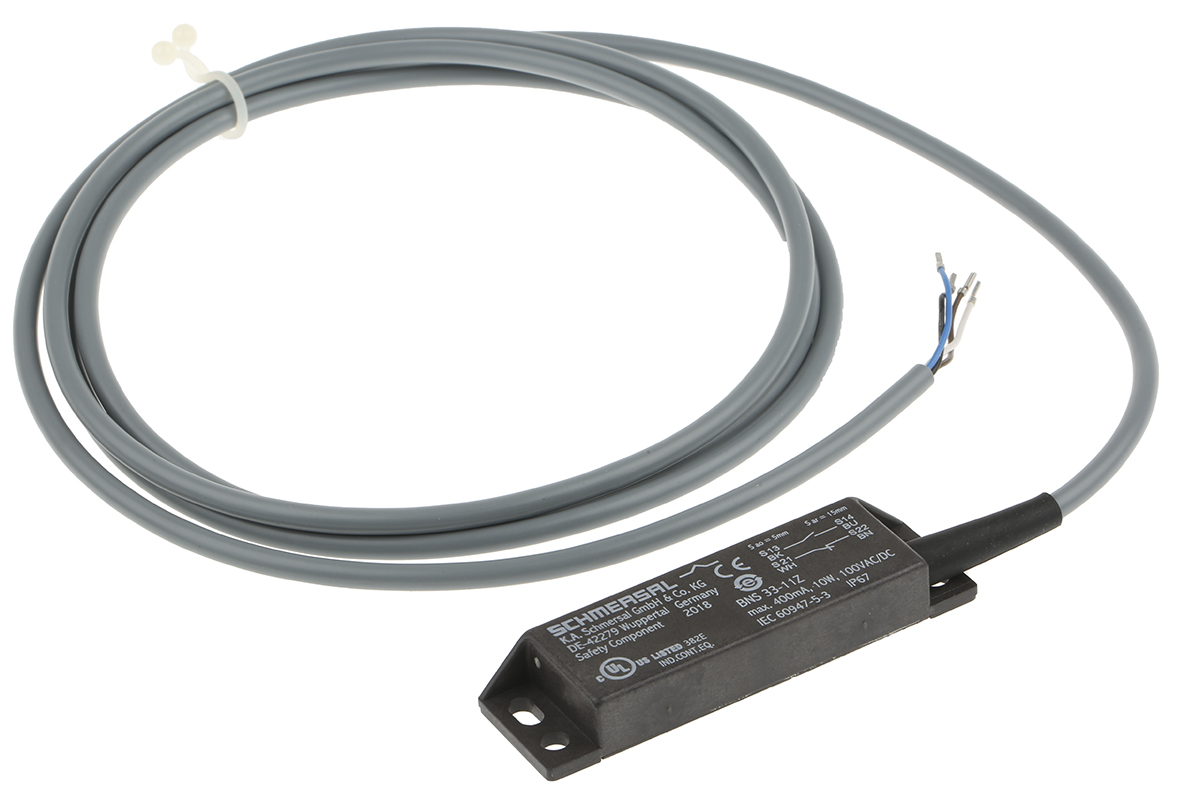 Schmersal BNS33 Series Magnetic Safety Switch, Plastic Housing, NO, NC, Cable