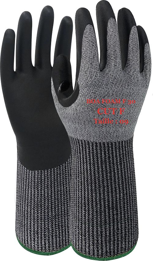 GUYARD BOA FOAM F30 Black HPPE Work Gloves, Size 8, Nitrile Foam Coating