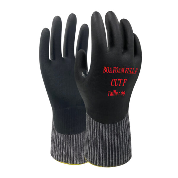 GUYARD BOA FOAM FULL Black Polyethylene Work Gloves, Size 11, Nitrile Foam Coating