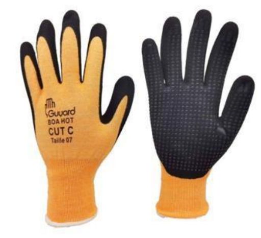 GUYARD BOA HOT Black, Yellow Acrylic, Para Aramid Work Gloves, Size 11, Nitrile Coating