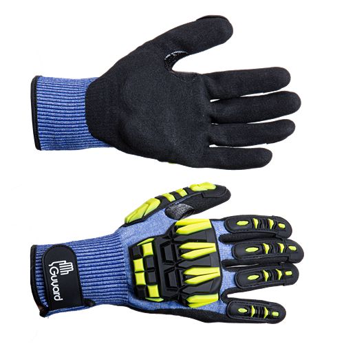 GUYARD BOA PUNCH F Black, Grey High Density Polyethylene Glove, Size 10, Nitrile Foam Coating
